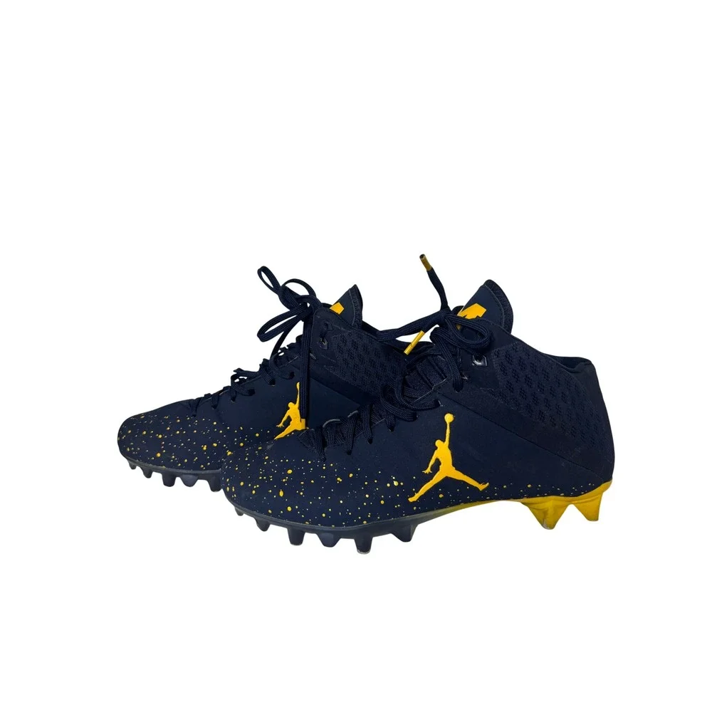 Jordan Vapor‎ Speed 2 3/4 TD Michigan Wolverines Football Cleats Navy Yellow 10